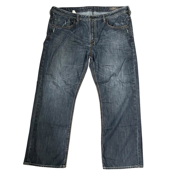 Buffalo David Bitton Men’s 42/30 Driven Basic Straight Jeans Distressed Preowned - Picture 1 of 8